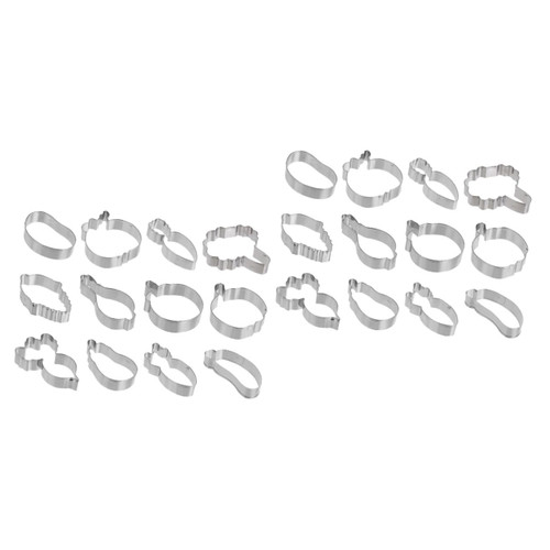 HOMSFOU 24 Pcs Vegetable Cookie Cutters Stainless Steel Biscuit Molds Metal Pastry Cutter Stainless Steel Cut Molds Biscuit Baking Shapes Kid Sandwich Cutter Fondant Cutter Fruit Set Child