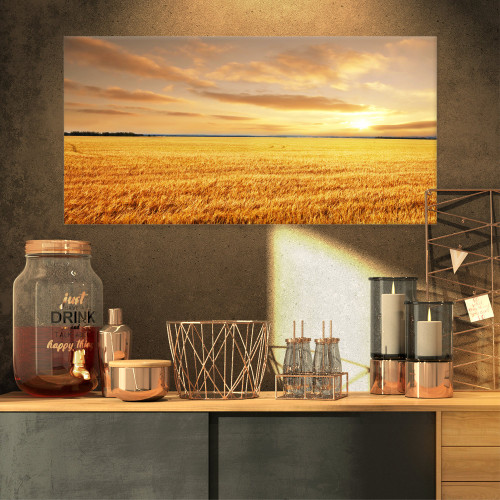 Designart PT12917-32-16 Field Under Cloudy Sky-Extra Large Landscape Canvas Art, 32x16 Designart PT12917-32-16 Field Under Cloudy Sky-Extra Large Landscape Canvas Art, 32x16