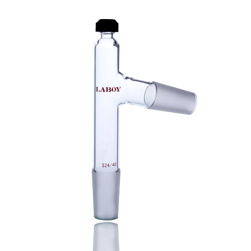 Laboy Glass 3 Way Distilling Thermometer Adapter with 24/40 Joints