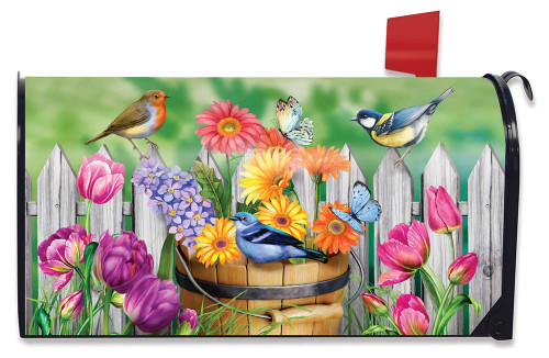 Briarwood Lane Birds and Blooms Spring Magnetic Mailbox Cover Floral Standard