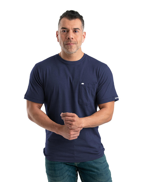 Berne Men's Lightweight Performance Tee, Short Sleeve, 3X-Large Regular, Navy
