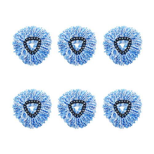 6 Pack Mop Head Compatible with Ocedar EasyWring RinseClean Spin Mop Refill 2 Tank System Only New Version Replacement, Microfiber Easy Clean Mop Head Replacement Machine Washable