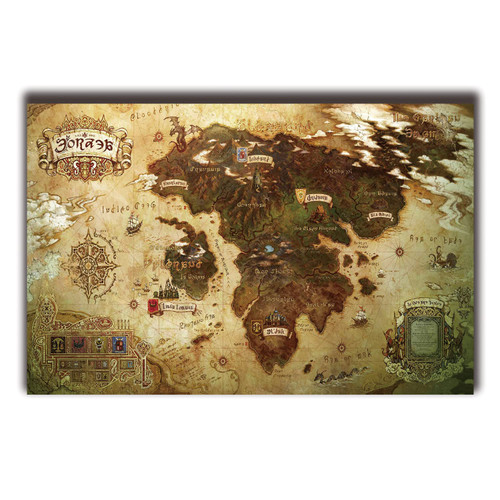 Final Fantasy XIV Online A Realm Reborn Full Map Poster for Home Decor Wall Art 11x17inch (28x43cm) Frameless Gift