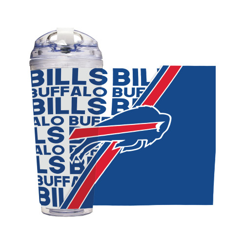 Rico Industries NFL Football Buffalo Bills 24oz Acrylic Tumbler with Hinged Lid