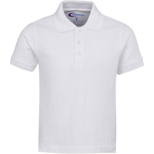 Premium Wear Men's Polo Shirts - Short Sleeves Stain Guard Polo Shirts - White Medium
