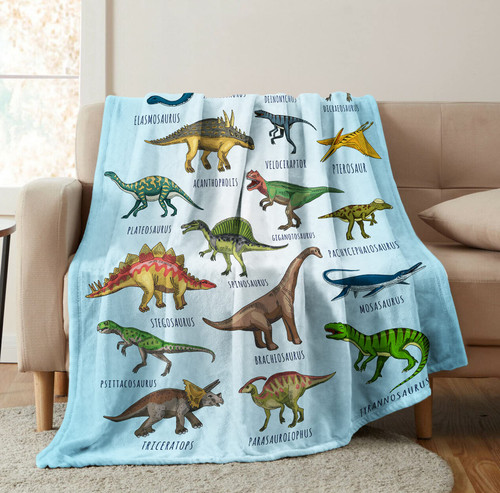 Dinosaur Blanket for Boys Girls, Soft Kid Baby Blanket Throw Blanket with Dinosaur Pattern Gifts for Dinosaur Fans, Lightweight Flannel Fleece Blanket for Bed Sofa Couch Camping (Dinosaur, 40"x50")