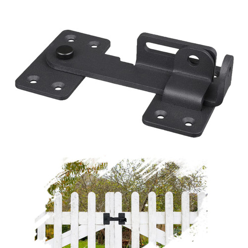 KSWLOR 5"Flip Gate Latch,Heavy Duty Latch Lock Hardware,Safety Door Latch with Padlock Hole Suitable for Wooden Fence, Barn Door Lock Flip Latch,Fence Gate,Shed Lock,Cabinet,Matte Black