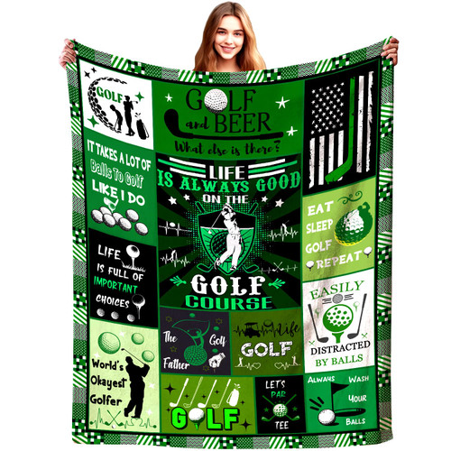 Sport Golf Blanket Gifts for Kids Women Men Unique,Soft Flannel Golf Throw Blanket, Funny Golf Blankets and Throws Outdoor Best Birthday Gifts for Golfers Golf Lovers 50"x40"