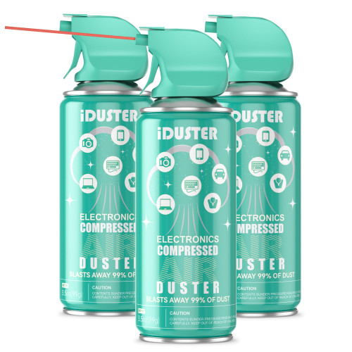 iDuster Compressed Air Duster, 3.5oz Disposable Keyboard Cleaner, 3PCS