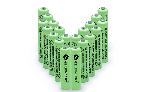GLEPOWEER Rechargeable AAA Batteries, 1.2V 600mAh NiMH Precharged Triple A Solar Batteries for Garden Lights, Remotes Mice and Household Devices (Pack of 20)