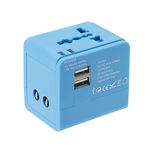 Lewis N Clark Global Adapter with 2.4a Dual USB Charger
