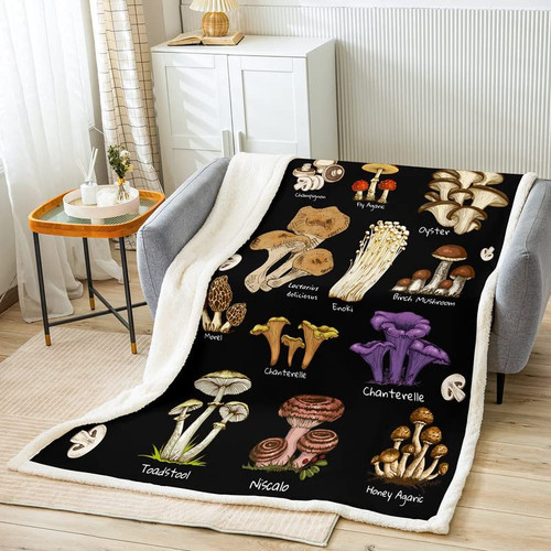 Feelyou Mushroom Fleece Throw Blanket Wild Fungus Sherpa Plush Blankets and Throws Botanical Plant Flannel Fuzzy Blanket for Bed Sofa Couch 50"x60" Feelyou Mushroom Fleece Throw Blanket Wild Fungus Sherpa Plush Blankets and Throws Botanical Plant Flannel Fuzzy Blanket for Bed Sofa Couch 50"x60"