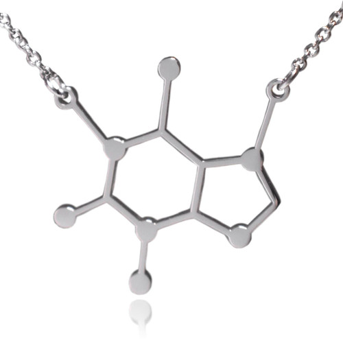 Clayton Jewelry Labs Caffeine Molecule Stainless Steel Necklace (Silver)