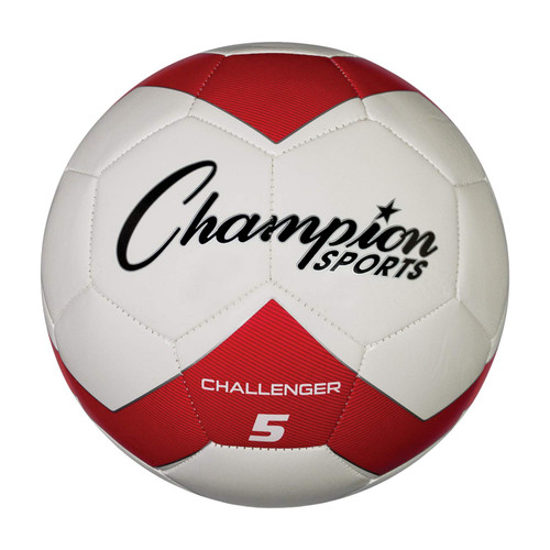 Champion Sports Challenger Soccer Ball, Size 5, Red/White