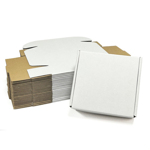 Shipping Boxes Set of 50, 4x4x2 Inches White Small Corrugated Cardboard Box, Mailer Boxes for Packing Small Business
