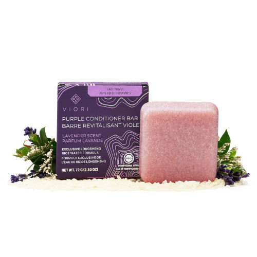 Viori Purple Conditioner Bar - Handcrafted with Longsheng Rice Water & Natural Ingredients - Hair Toner for Blonde Hair - Neutralizes Brassy Tones In Blonde Hair Viori Purple Conditioner Bar - Handcrafted with Longsheng Rice Water & Natural Ingredients - Hair Toner for Blonde Hair - Neutralizes Brassy Tones In Blonde Hair