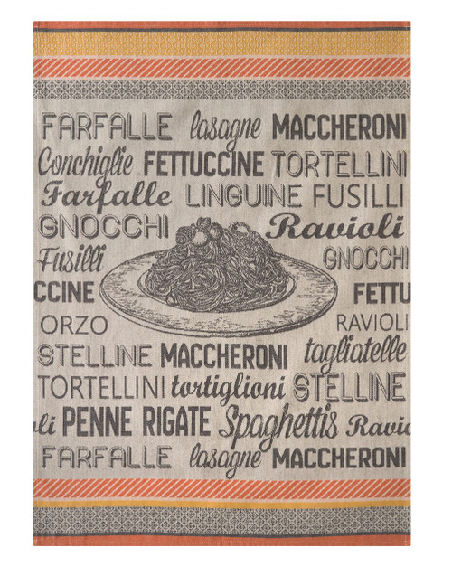 Coucke French Cotton Jacquard Towel, Plats de Pates, 20-Inches by 30-Inches, 100% Cotton