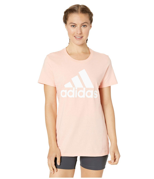adidas Basic Badge Of Sport Tee, Glow Pink/White, X-Small