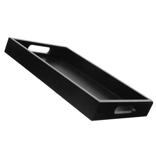 HEMOTON Wooden Pallets Wood Tea Cup Tray Dessert Plate Party Serving Tray Makeup Tray Appetizer Dish Bread Plate Black Serving Platters Candy Tray Fruit Plate Tea Tray Fruit Dish Perfume