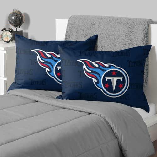 FOCO Tennessee Titans NFL Team Color Big Logo Standard 2 Pack Pillowcases