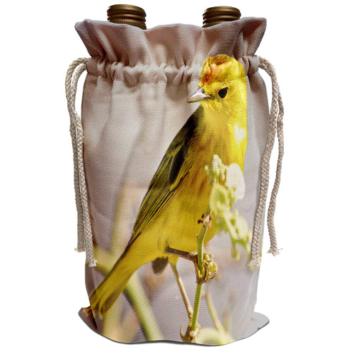 3dRose Kike Calvo Galapagos - Yellow warbler,Dendroica petechia, Wine Bag (wbg_10105_1)