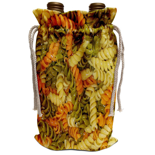 3dRose Sandy Mertens Food Designs - Colorful Twisted Noodles - Wine Bag (wbg_17314_1)