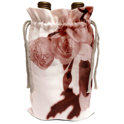 3dRose Yves Creations Roses - Delicate Grey Roses - Wine Bag (wbg_20619_1)