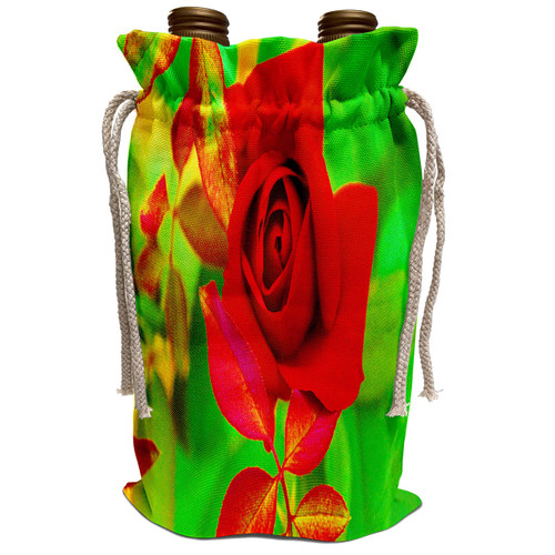 3dRose Yves Creations Roses - A Beautiful Red Rose - Wine Bag (wbg_36745_1)