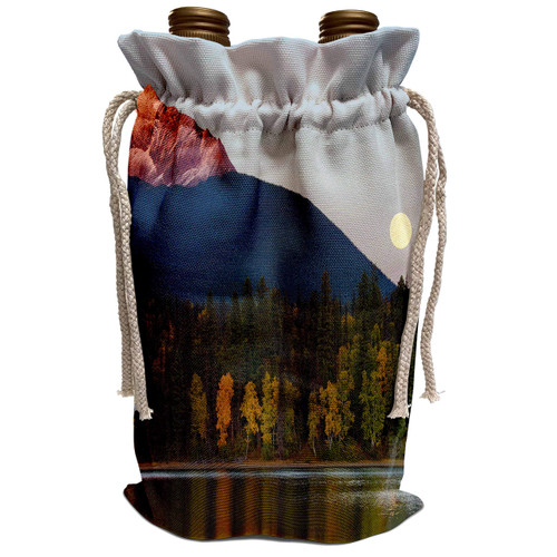 3dRose Danita Delimont - Mountain Lakes - British Columbia, Bowron Lakes Provincial Park, Unna Lake-CN02 GLU0067 - Gary Luhm - Wine Bag (wbg_73752_1)