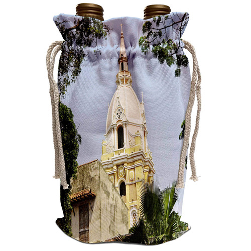 3dRose Kike Calvo Cartagena Colombia - Cartagenas Cathedral - Wine Bag (wbg_9983_1)
