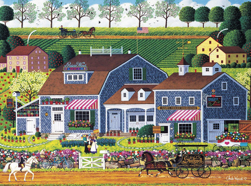 Jigsaw Puzzles 500 Pieces for Adults Charles Wysocki - Prairie Wind Flowers - Puzzle Game-Large Puzzle Game Artwork for Adults Teens