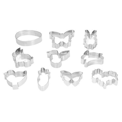 10 Pcs Cookie Cutters Shapes Set,Cookie Cutters Set Various Shapes Small DIY Stainless Steel Cake Mold Fondant Cookie Baking Mold Set, Cookie Cutters Set Cookie Cutter Easter Cookie Cutter Mini