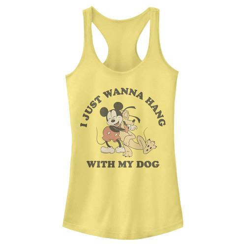 Disney Junior's Characters Mickey Dog Fill Lover Slim Fit, Scoop Hem Racerback Tank, Banana, Medium Disney Junior's Characters Mickey Dog Fill Lover Slim Fit, Scoop Hem Racerback Tank, Banana, Medium