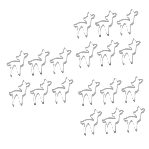 BESTOYARD 18 Pcs Deer Cookie Cutter Small Christmas Cookie Cutters Holiday Baking Molds Xmas Cookie Cutters Xmas Baking Tools Xmas Diy Cake Silicone Mold Stainless Steel Cutter Elk Cake Pan