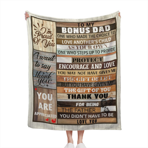 Throws Bonusdad Gifts, Step Dad Blanket 60''x80'', Step Dad Gifts from Daughter Son, Birthday Bonus Dad Gifts Fathers Day Soft Cozy Flannel Throw Blanket Stepped Up Dad Blanket 01 Throws Bonusdad Gifts, Step Dad Blanket 60''x80'', Step Dad Gifts from Daughter Son, Birthday Bonus Dad Gifts Fathers Day Soft Cozy Flannel Throw Blanket Stepped Up Dad Blanket 01