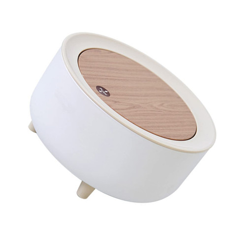 Parliky Desktop Trash can Bedroom Trash can with lid Tiny Trash can countertop Trash can Bathroom Trash cans with lids plsatic Trash can Table Trash Bin Wastebasket White Office Fruit pp