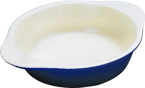 Chasseur 1 1/4 Quart Enamel Cast-Iron Round Dish, Blue