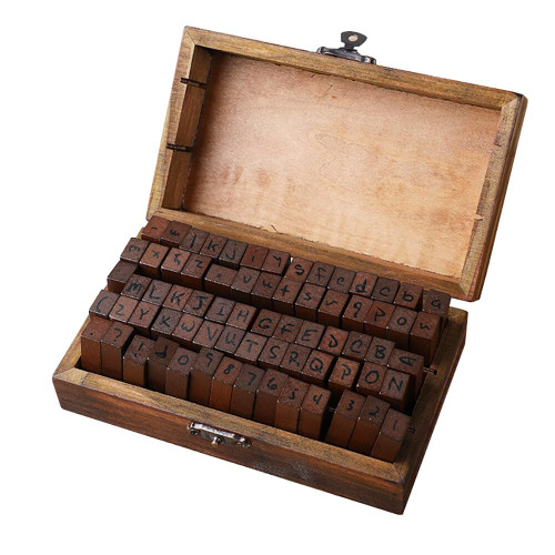 30Pcs Wooden Rubber Alphabet 26 Letter Stamps,Wooden Rubber Number Letter,Stamper Seal Symbol Set with Storage Box for DIY Craft Card Making Happy Planner Scrapbooking, Type 2