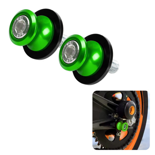 psler 10MM Swing arm Spools- M10 X1.25 Motorcycle Swing arm Sliders/Spools CNC Swing Arm Stand Screw for EX250/EX300 /EX500/EX650 ER-6F /ER-6N/ZX-6R/ ZX-10R /Z1000/Z750 /Z750S/ Z750R,Green