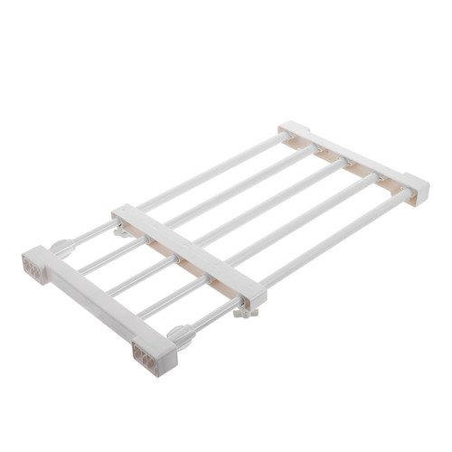OKUMEYR 1pc Wardrobe Layered Partition Expandable Closet Organizer Tension Shelves for Closet Kitchen Drawer Organizer Closet Shelf Closet Partition Shelf White Abs Heavy Cupboard Basket
