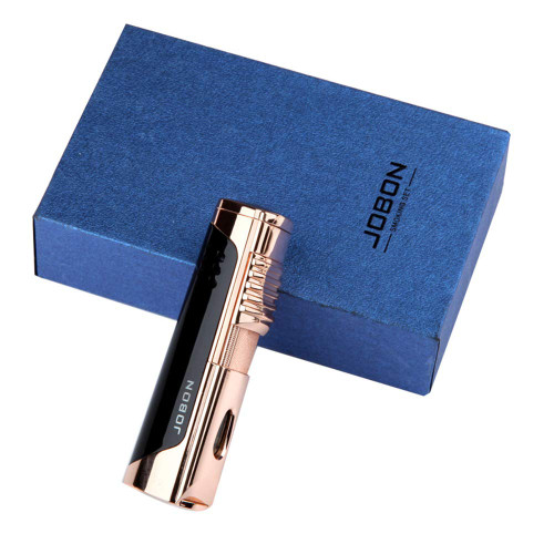 Cigar Lighter Single Flame Torch Windproof Cigarette Lighter Refillable Butane Gas Lighter with Punch