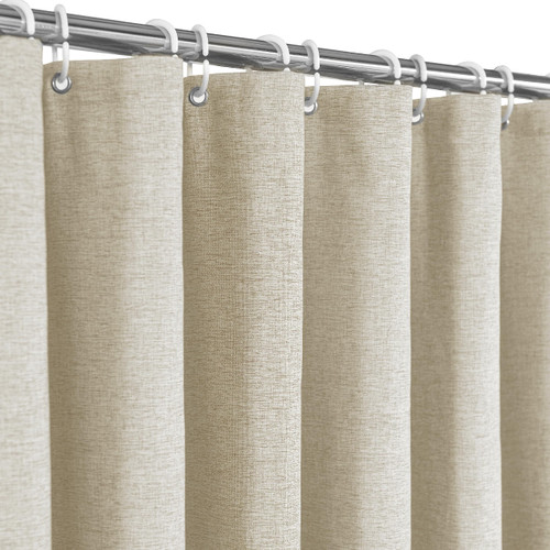 eachope Thick Linen Fabric Textured Shower Curtain,Luxury Heavy Duty Waterproof Polyester Cloth Shower Curtains for Bathroom,Hotel Quality,72 x 72 inches,Beige/Cream eachope Thick Linen Fabric Textured Shower Curtain,Luxury Heavy Duty Waterproof Polyester Cloth Shower Curtains for Bathroom,Hotel Quality,72 x 72 inches,Beige/Cream