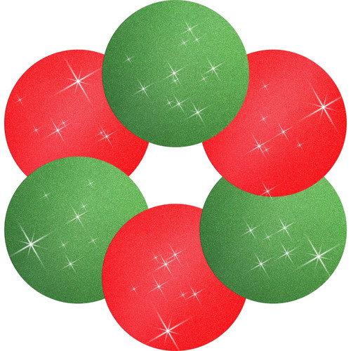 Yeaqee 100 Pcs Christmas Glitter Round Paper Placemats 11 x 17'' Red and Green Xmas Disposable Placemats Bulk Dinner Table Setting Christmas Party Decor