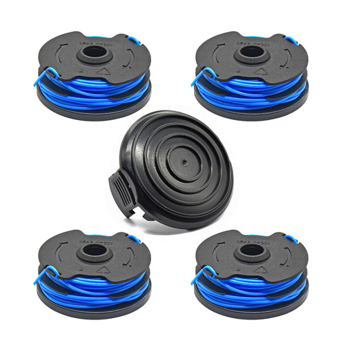 WETOOLPLUS Replacement 0.065" 30 Ft Dual Trimmer Spool Line(88512) & Cover Cap Compatible with Toro 14 in. Electric String Trimmer 51480, 4+1 Pack