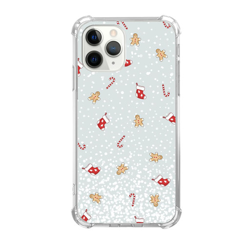 Vusbvelnot Christmas Snowflakes Gifts Gingerbread Socks Case Compatible with iPhone 11 Pro Max, Winter Christmas Case for iPhone 11 Pro Max, Cool TPU Bumper Phone Case Cover