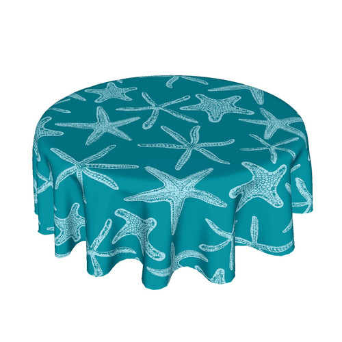Nautical Coastal Tablecloth Round 60 Inch Rustic Teal Turquoise Starfish Ocean Table Cloth Wrinkle Resistant Summer Sea Beach Table Cover Decorative for Home Kitchen Dining Indoor Party Picnic Nautical Coastal Tablecloth Round 60 Inch Rustic Teal Turquoise Starfish Ocean Table Cloth Wrinkle Resistant Summer Sea Beach Table Cover Decorative for Home Kitchen Dining Indoor Party Picnic