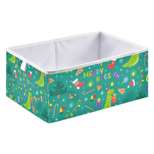 Merry Christmas Cute Dinosaurs Storage Basket Storage Bin Rectangular Collapsible Shelves Basket Large Toy Box Organizer for Living Room Office Merry Christmas Cute Dinosaurs Storage Basket Storage Bin Rectangular Collapsible Shelves Basket Large Toy Box Organizer for Living Room Office