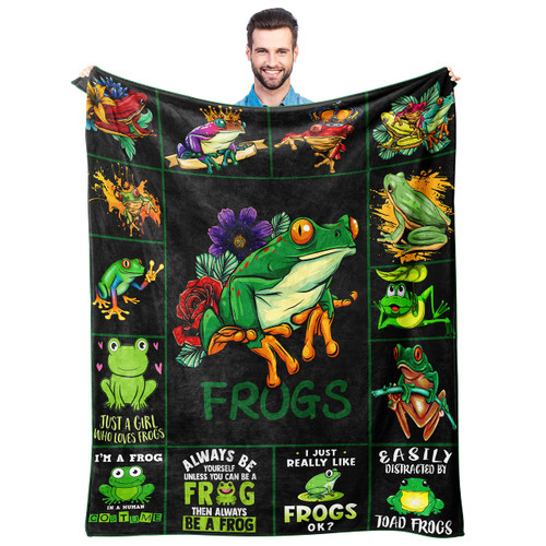 KBBMFEU Frog Blanket Frog Throw Blanket Gifts for Adults Women Frog Lovers Lightweight Cozy Throw for Bed Sofa 50X60 inch KBBMFEU Frog Blanket Frog Throw Blanket Gifts for Adults Women Frog Lovers Lightweight Cozy Throw for Bed Sofa 50X60 inch
