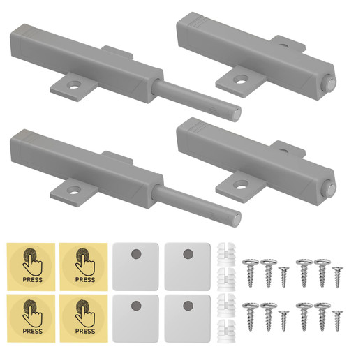 Push to Open Door Latch Jiayi 4 Pack Heavy Duty Magnet Cabinet Push Latch for Doors Drawer Magnetic Push Latch Cabinet Touch Latch RV Cabinet Catches for Kitchen Hardware Push Release Latch