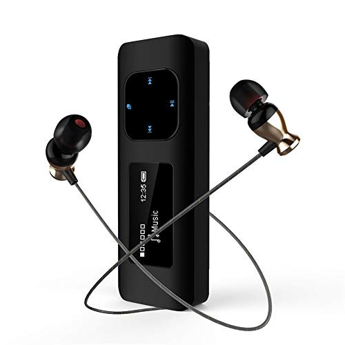 Aniee Music Player / MP3 Player with FM Radio/Voice Recorder, 16GB Metal HiFi Lossless Sound MP3 Player with Clip/Armband / Earphone for Outdoor Sports, Black